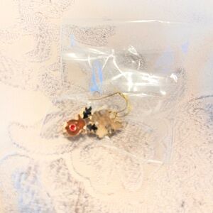 Chic Gold and Red Raindeer  Earrings